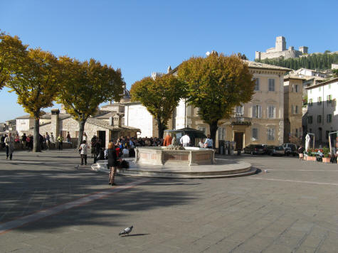 Piazza Santa Cliara in Assisi Italy